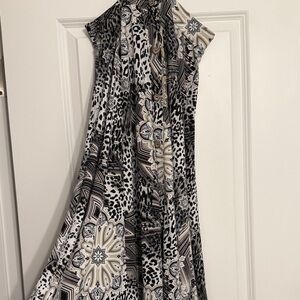 Elegant Black and White Patterned Dress